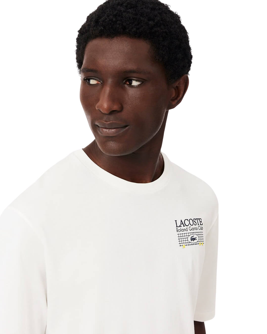 Lacoste T-Shirts Lacoste Men'S Roland Garros Edition Cotton T-Shirt White T-Shirt