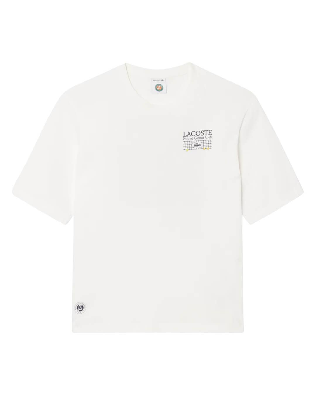 Lacoste T-Shirts Lacoste Men'S Roland Garros Edition Cotton T-Shirt White T-Shirt