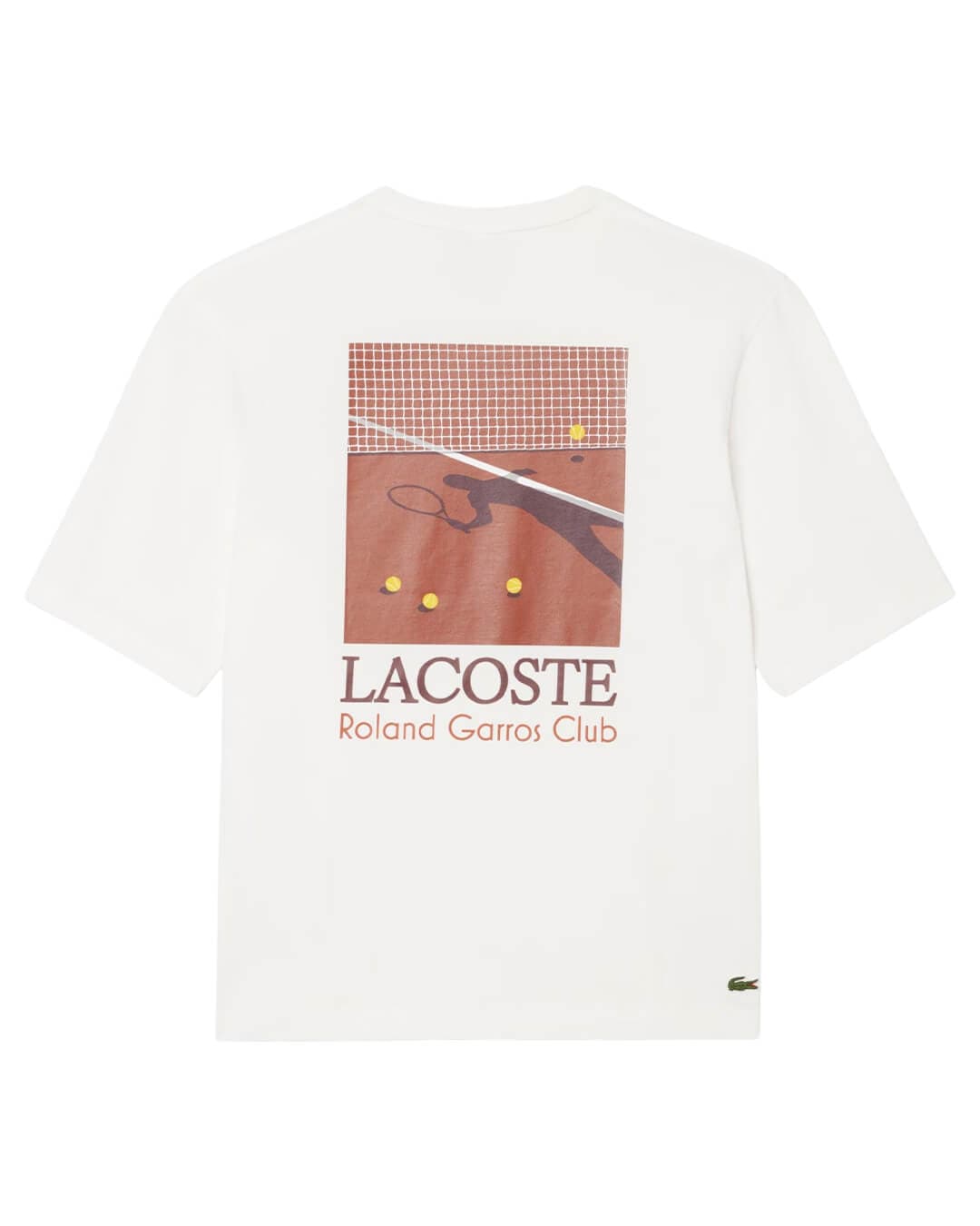 Lacoste T-Shirts Lacoste Men'S Roland Garros Edition Cotton T-Shirt White T-Shirt