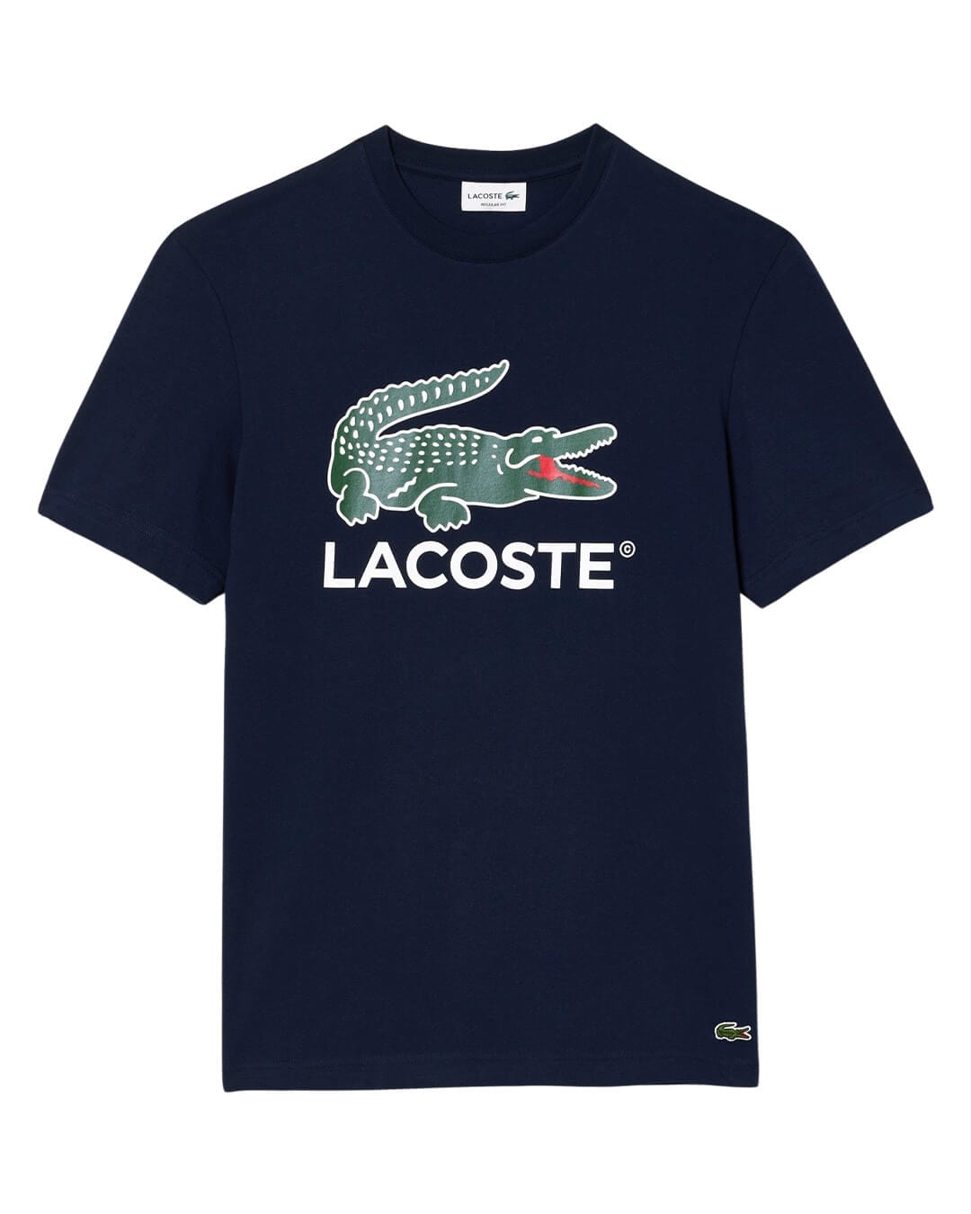 Lacoste T-Shirts Lacoste Navy Cotton Jersey Signature Print T-shirt