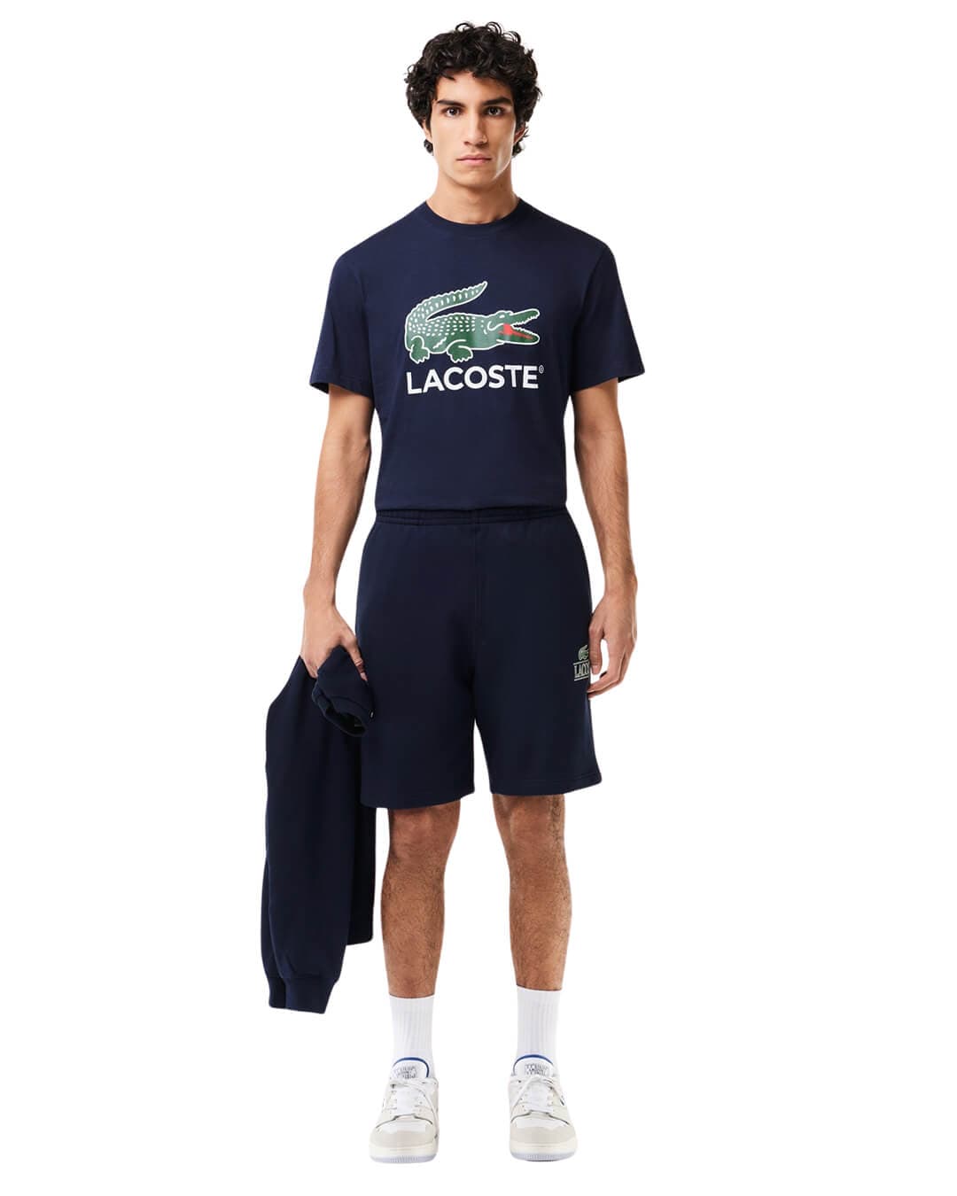 Lacoste T-Shirts Lacoste Navy Cotton Jersey Signature Print T-shirt