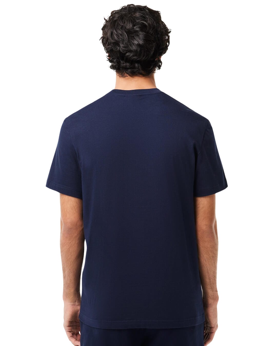 Lacoste T-Shirts Lacoste Navy Cotton Jersey Signature Print T-shirt