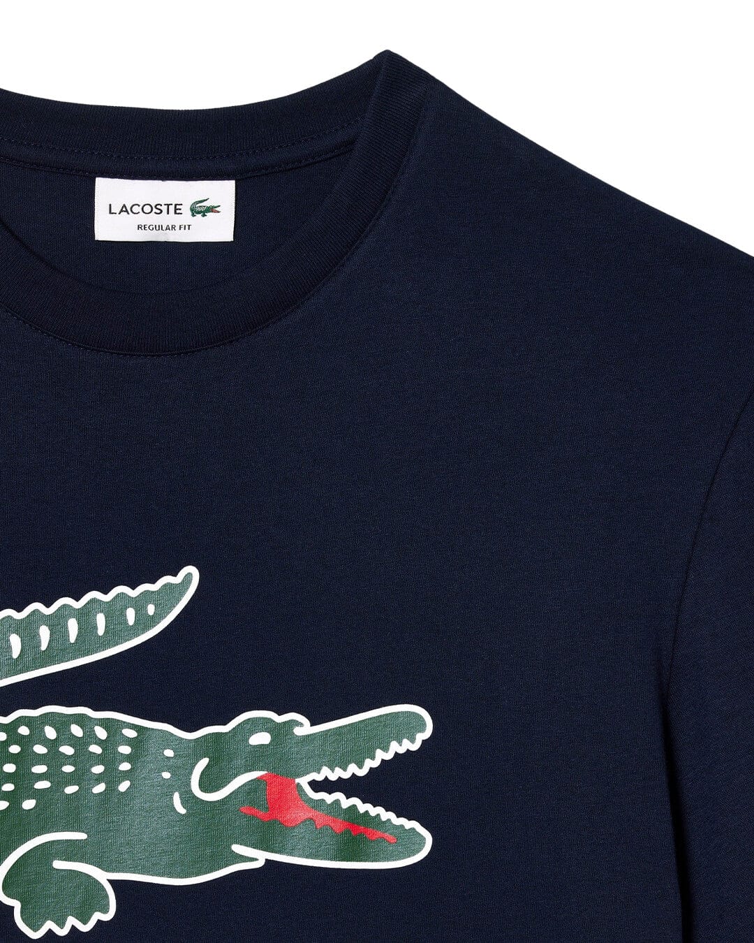 Lacoste T-Shirts Lacoste Navy Cotton Jersey Signature Print T-shirt