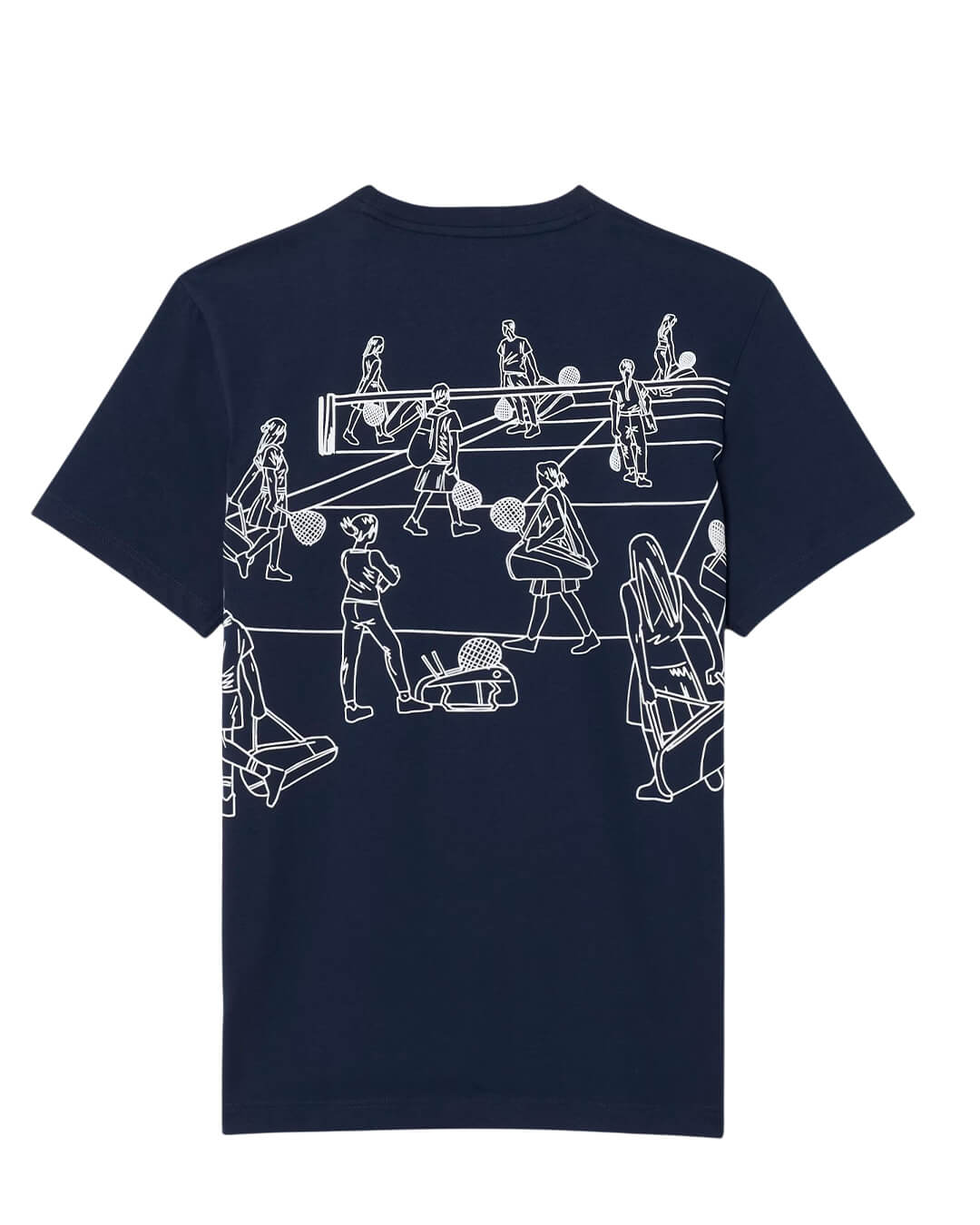 Lacoste T-Shirts Lacoste Navy  Men'S Ultra-Dry Printed Heritage  T-Shirt