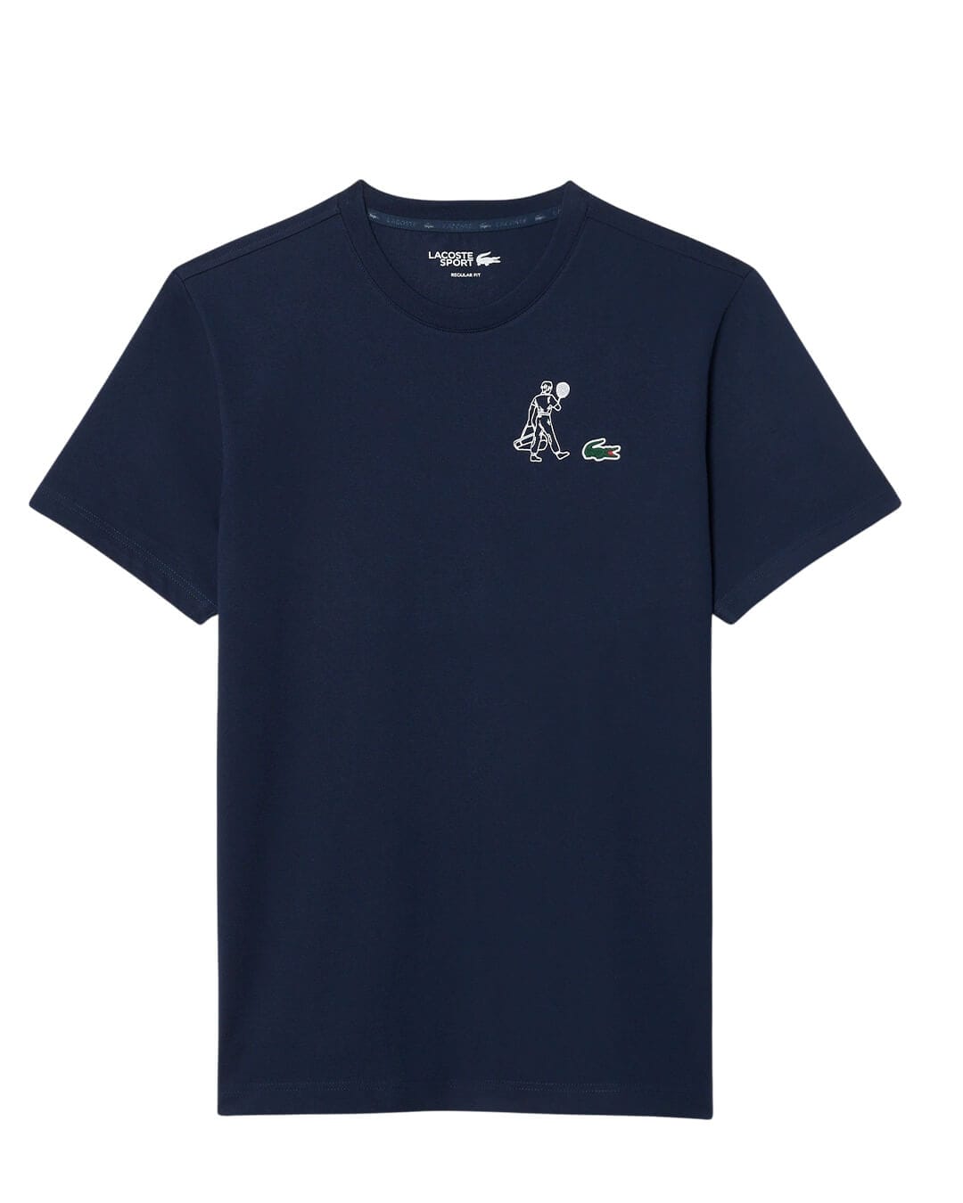 Lacoste T-Shirts Lacoste Navy  Men'S Ultra-Dry Printed Heritage  T-Shirt
