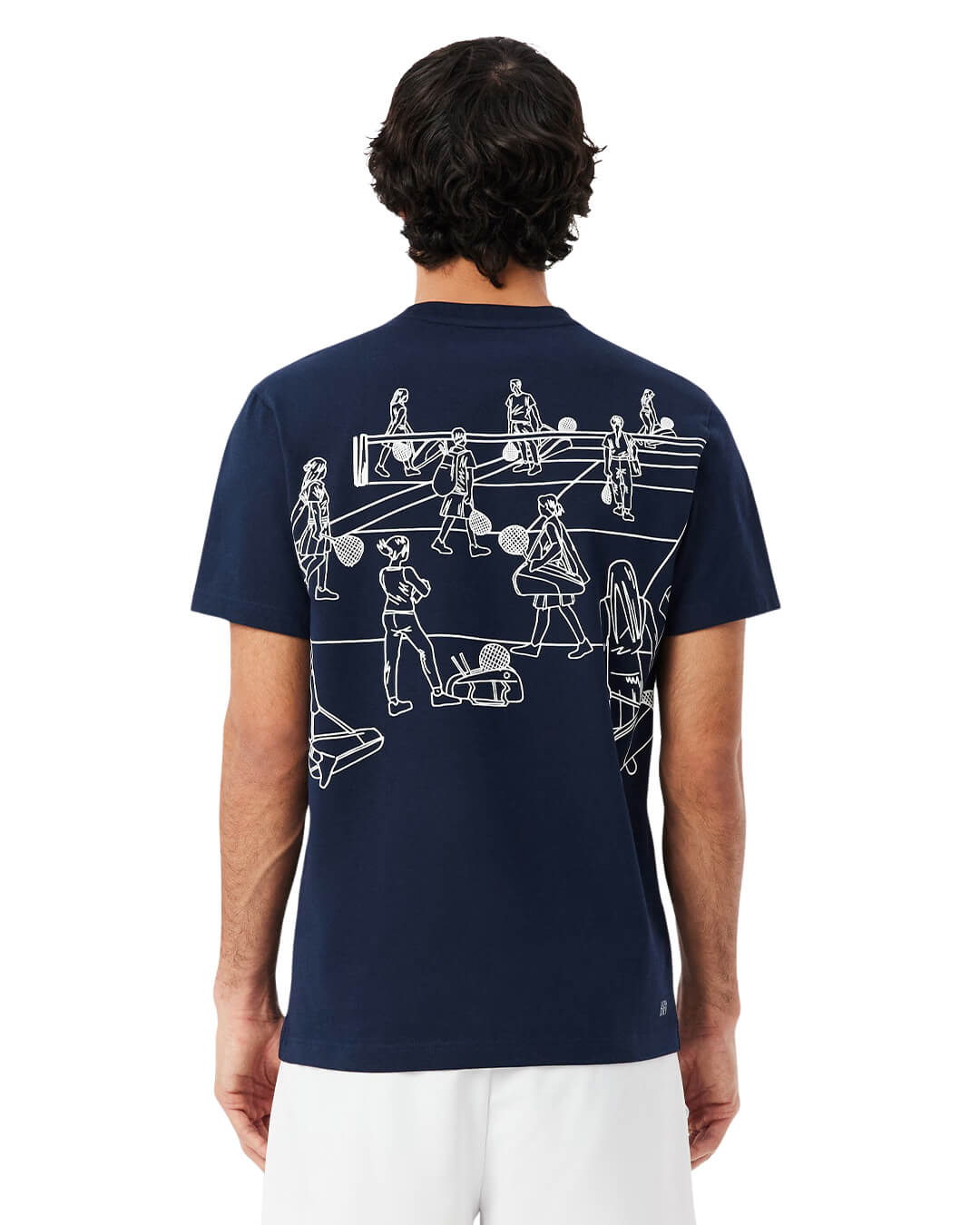 Lacoste T-Shirts Lacoste Navy  Men'S Ultra-Dry Printed Heritage  T-Shirt