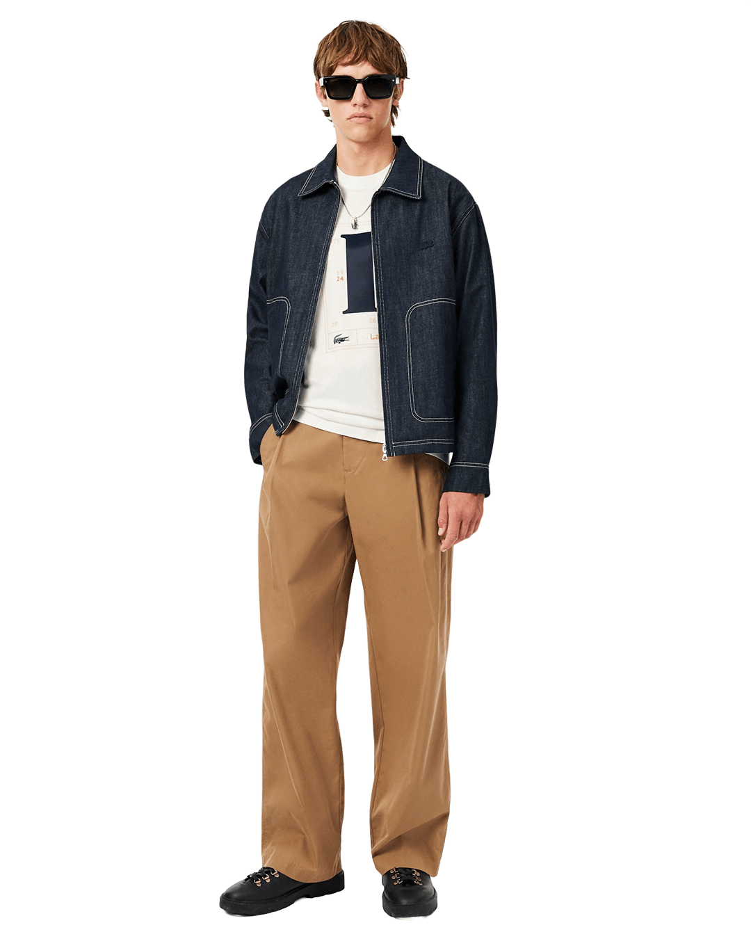 Lacoste T-Shirts Lacoste Off-White Crew Neck T-Shirt