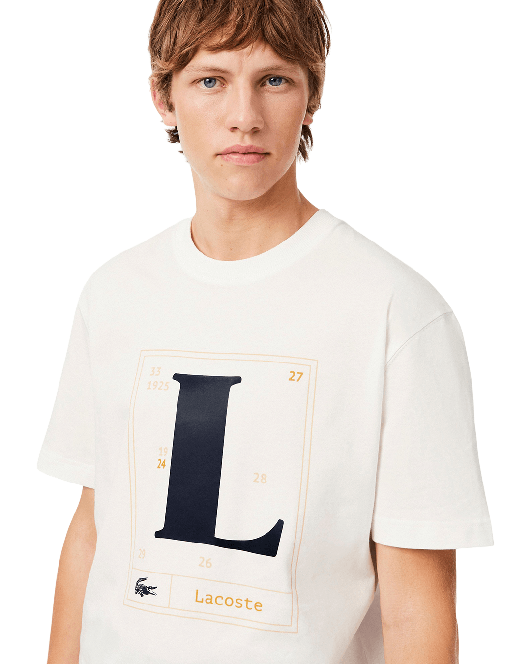 Lacoste T-Shirts Lacoste Off-White Crew Neck T-Shirt