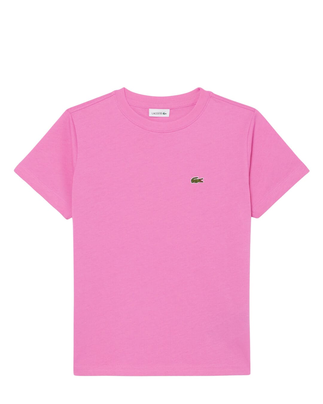 Lacoste T-Shirts Lacoste Pink Girl'S Cotton Crew Neck T-Shirt