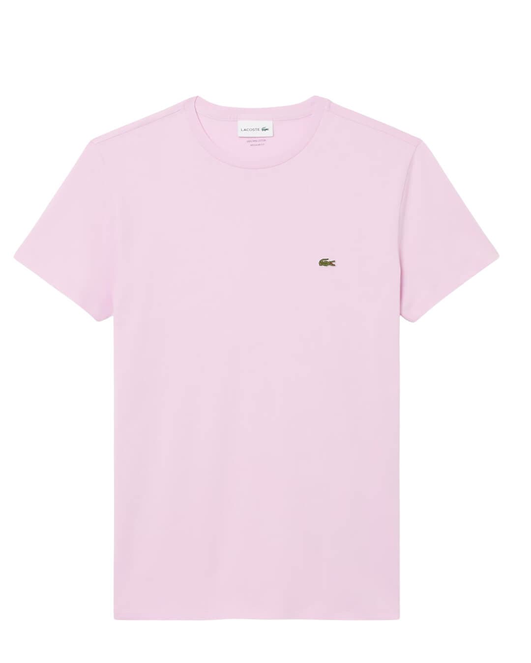 Lacoste T-Shirts Lacoste Pink Men'S Cotton Pima  T-Shirt