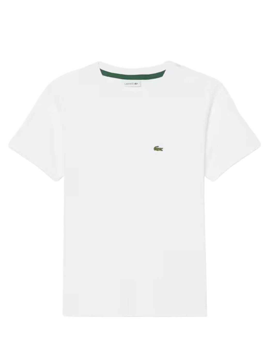 Lacoste T-Shirts Lacoste White Boy'S Cotton Crew Neck  T-Shirt