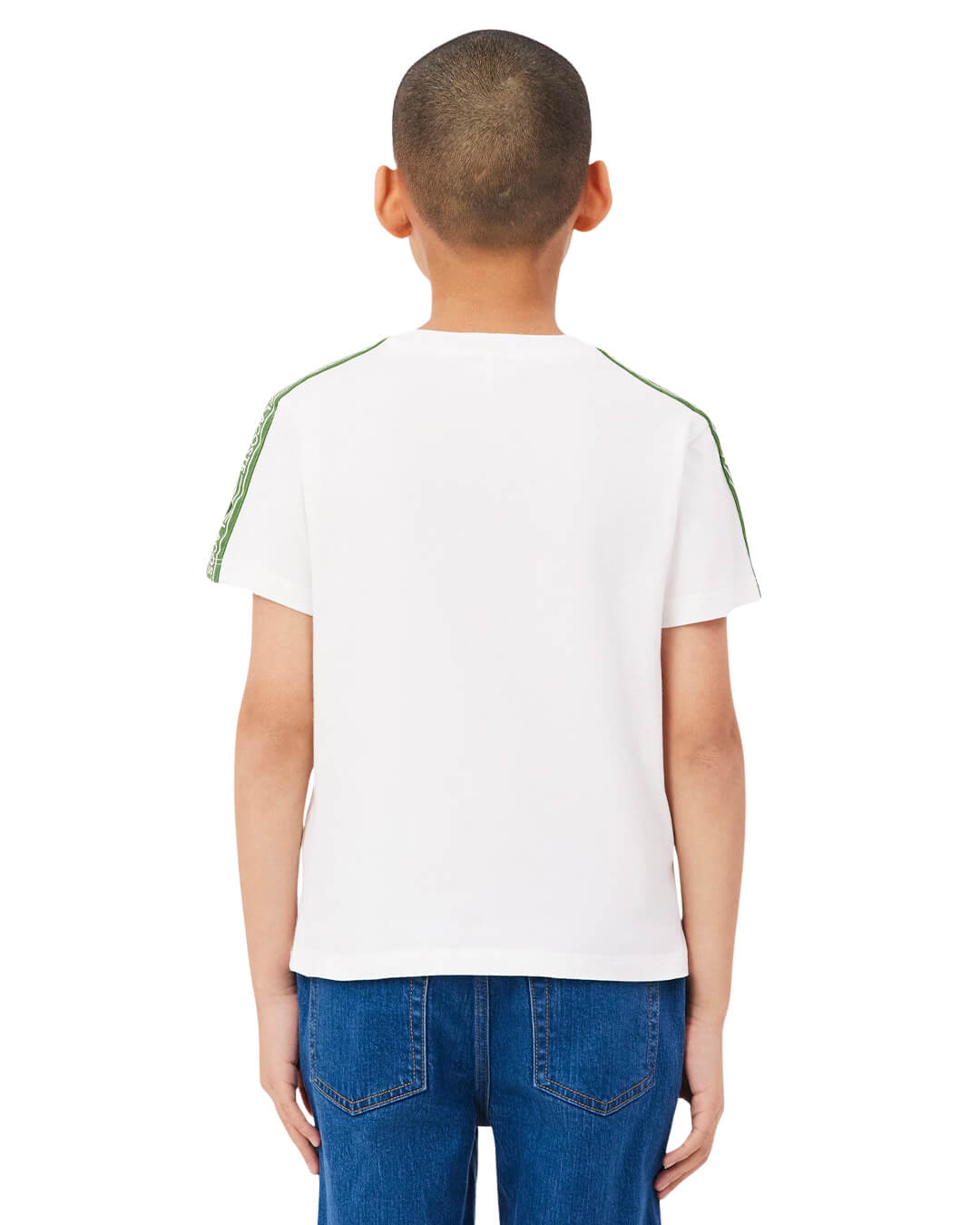 Lacoste T-Shirts Lacoste White Boy'S Lacoste Tape Cotton T-Shirt