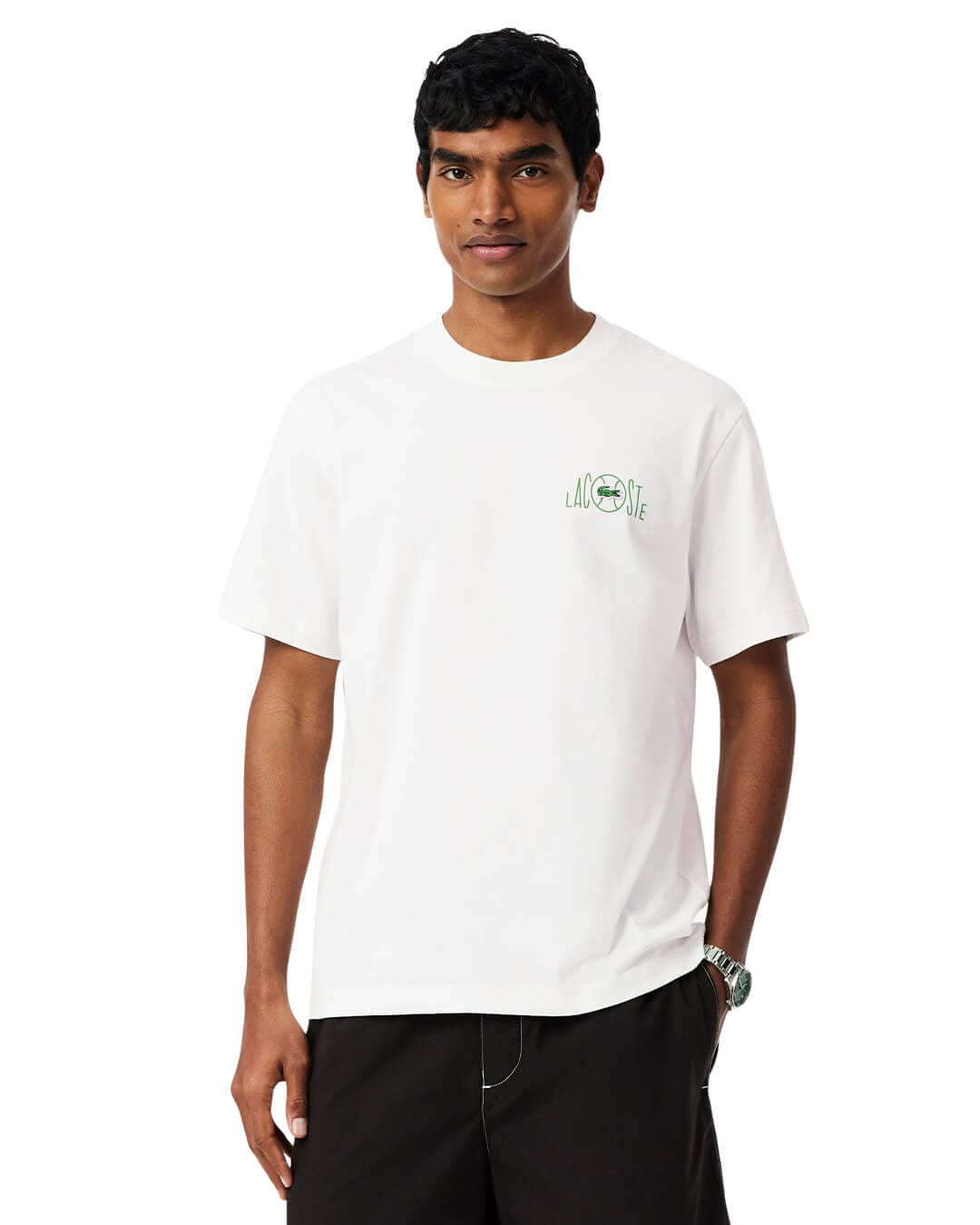 Lacoste T-Shirts Lacoste White  Men'S Classic Fit Printed  T-Shirt