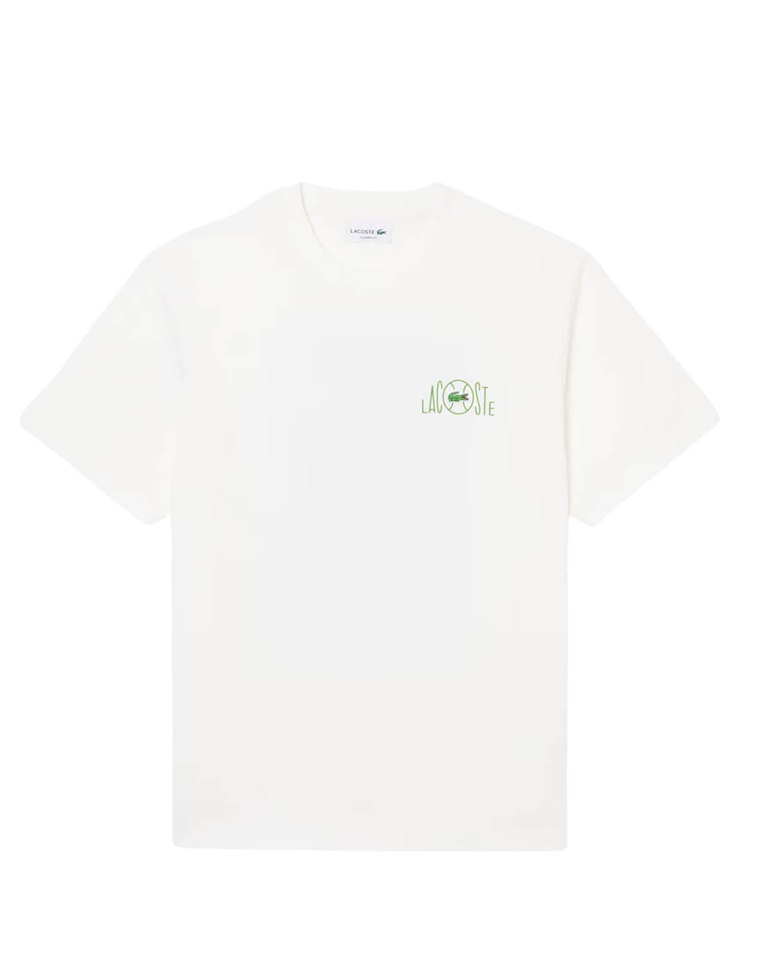 Lacoste T-Shirts Lacoste White  Men'S Classic Fit Printed  T-Shirt