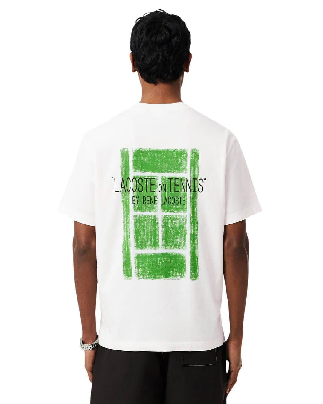 Lacoste T-Shirts Lacoste White  Men'S Classic Fit Printed  T-Shirt