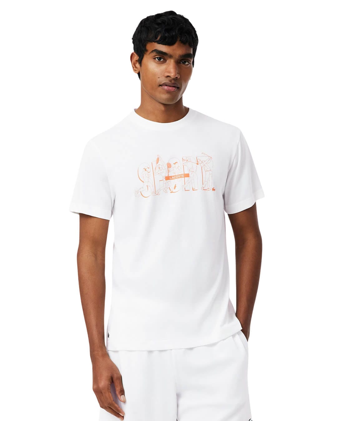 Lacoste T-Shirts Lacoste White Men'S Regular Fit Ultra-Dry  T-Shirt