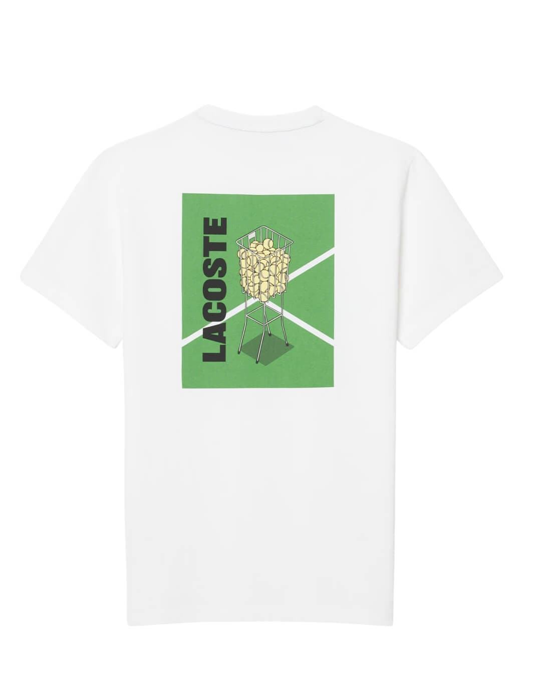 Lacoste T-Shirts Lacoste White Men'S Ultra-Dry Printed Heritage  T-Shirt