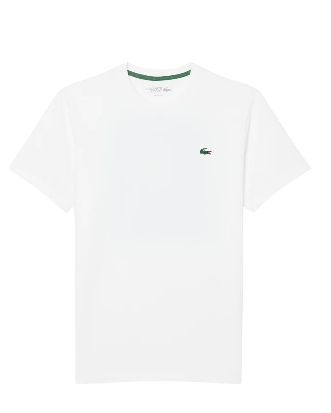 Lacoste T-Shirts Lacoste White Men'S Ultra-Dry Printed Heritage  T-Shirt