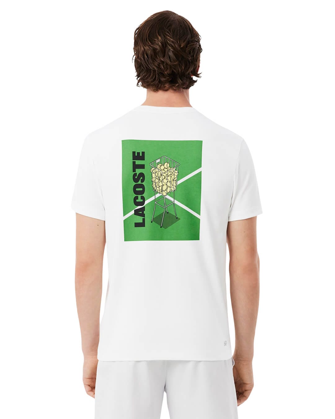 Lacoste T-Shirts Lacoste White Men'S Ultra-Dry Printed Heritage  T-Shirt