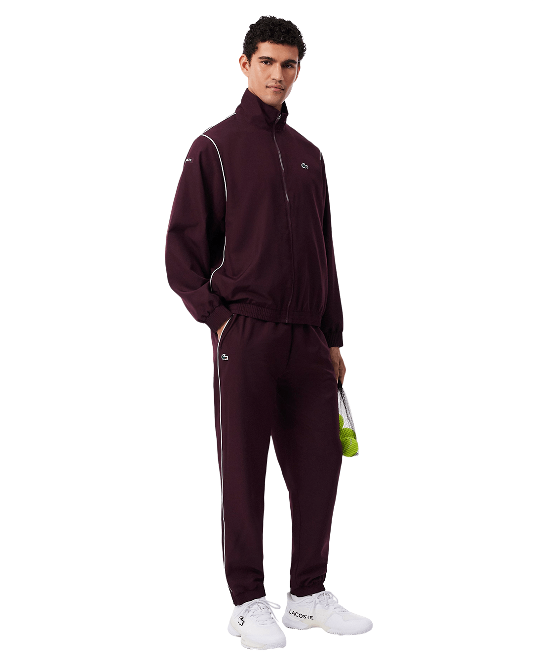 Lacoste Trousers Lacoste Burgundy and Off-White Tracksuit