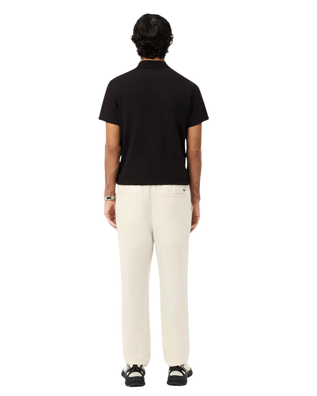 Lacoste Trousers Lacoste Cream Men'S Regular Fit Cotton Linen  Trousers