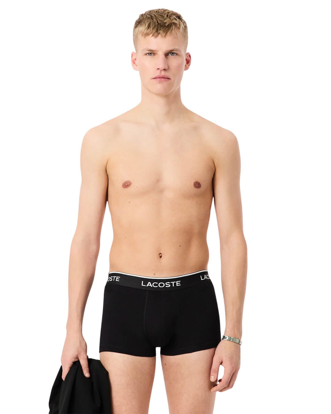 Lacoste Underwear Lacoste Men'S 3-Pack Stretch Cotton Trunks Black Underwear