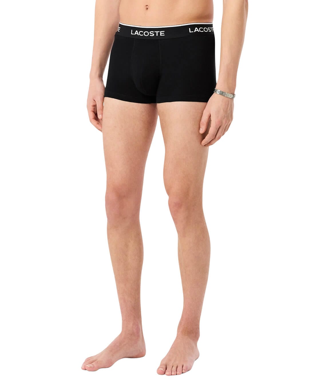 Lacoste Underwear Lacoste Men'S 3-Pack Stretch Cotton Trunks Black Underwear