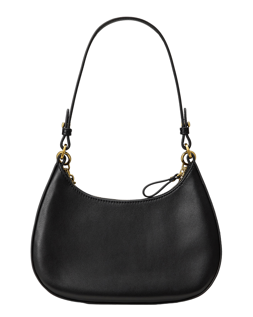 Lauren Bags ONE Lauren Black Lauren Leather Medium Marcy Zip Shoulder Bag Black