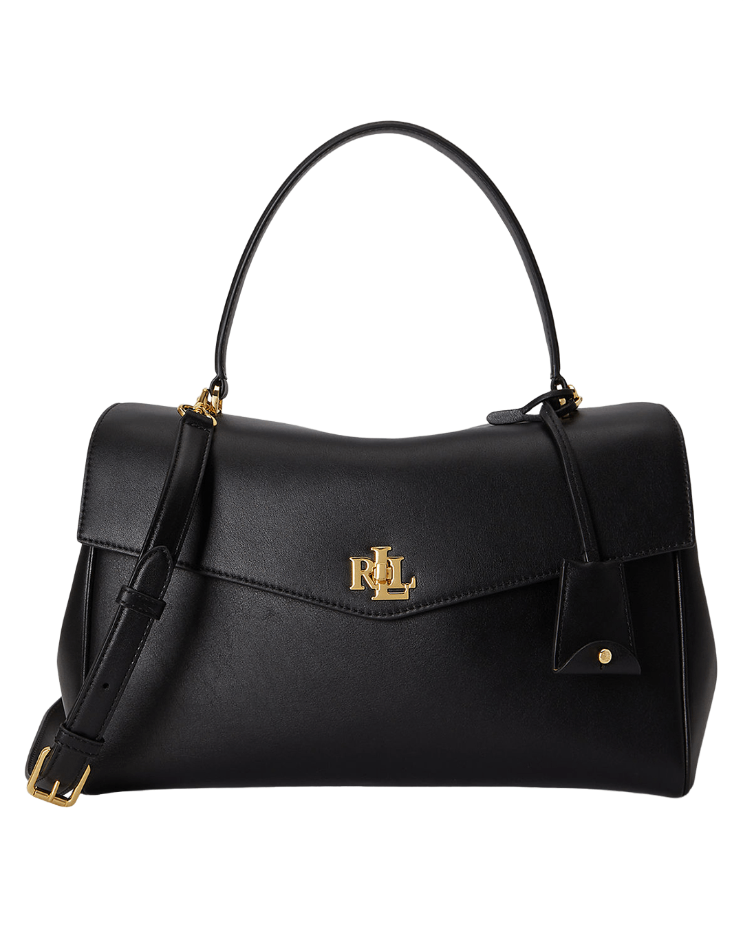 Lauren Bags ONE Lauren Black Lauren Nappa Leather Medium Farrah Soft Satchel Black