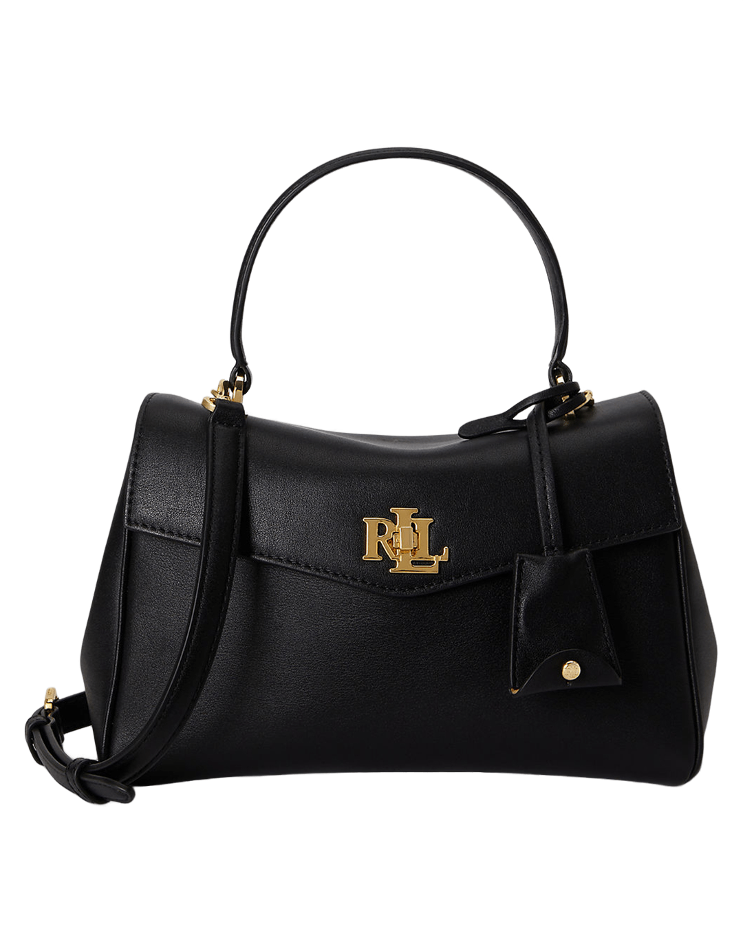 Lauren Bags ONE Lauren Black Lauren Nappa Leather Small Farrah Soft Satchel Black