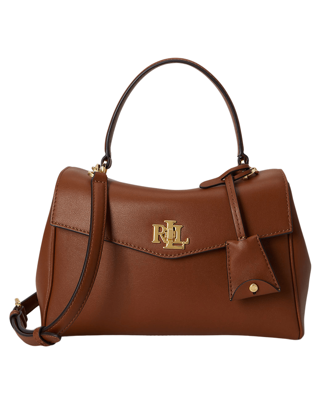 Lauren Bags ONE Lauren Brown Lauren Nappa Leather Small Farrah Soft Satchel Brown