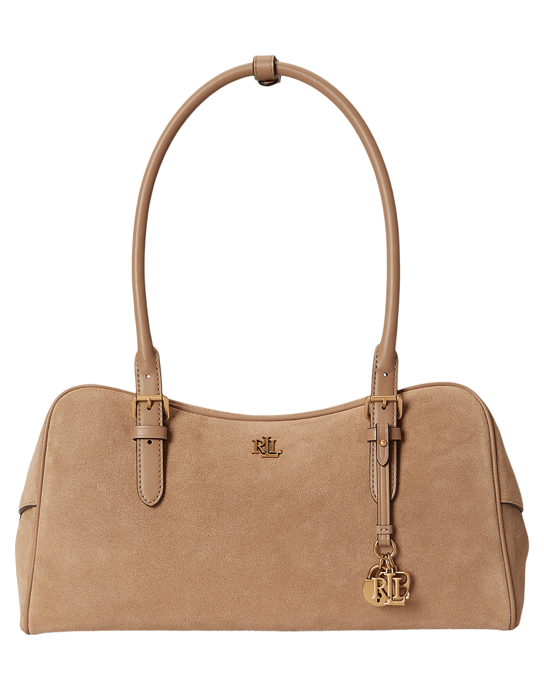 Lauren Bags ONE Lauren Brown Lauren Suede Large Marcy Zip Satchel Brown