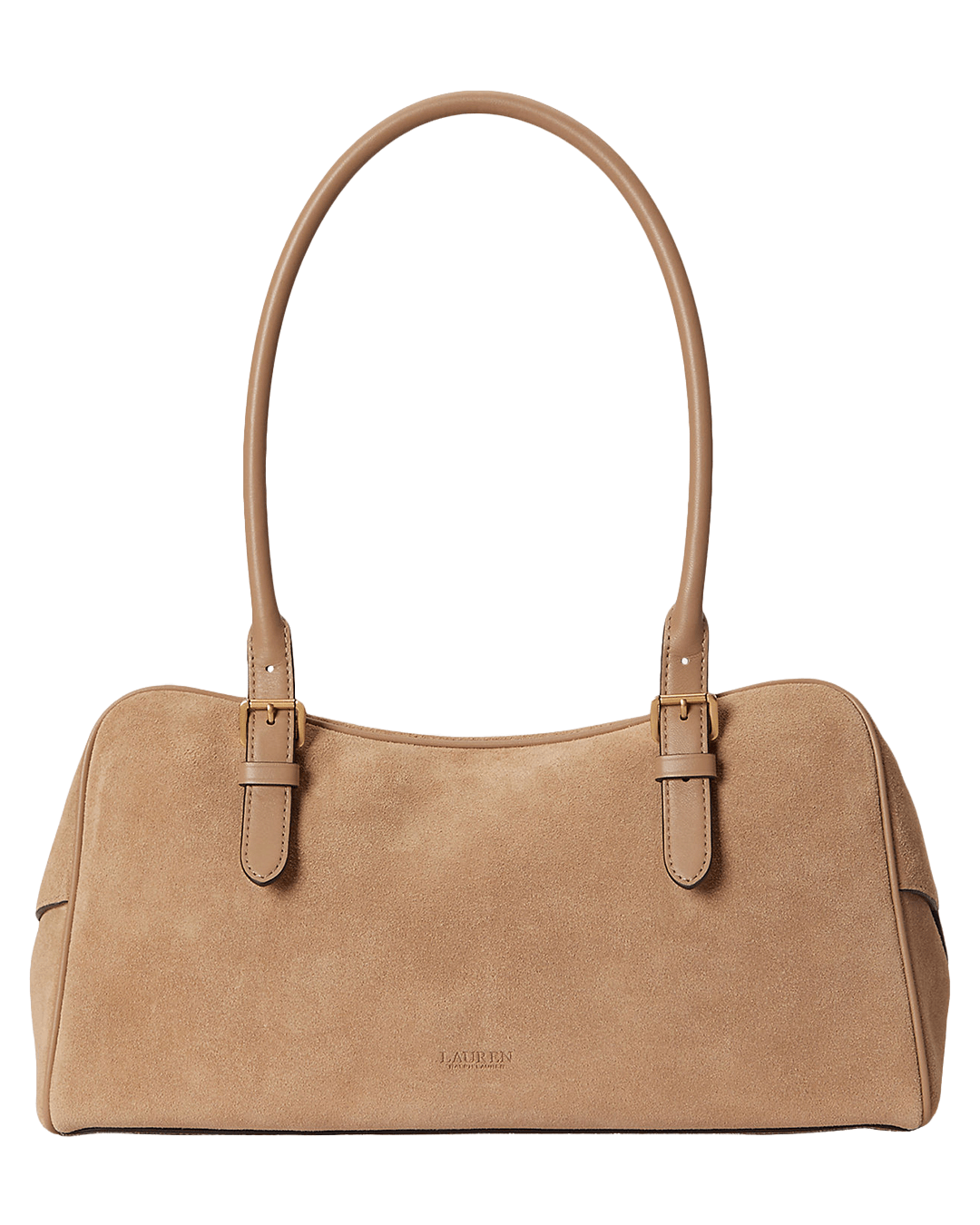 Lauren Bags ONE Lauren Brown Lauren Suede Large Marcy Zip Satchel Brown