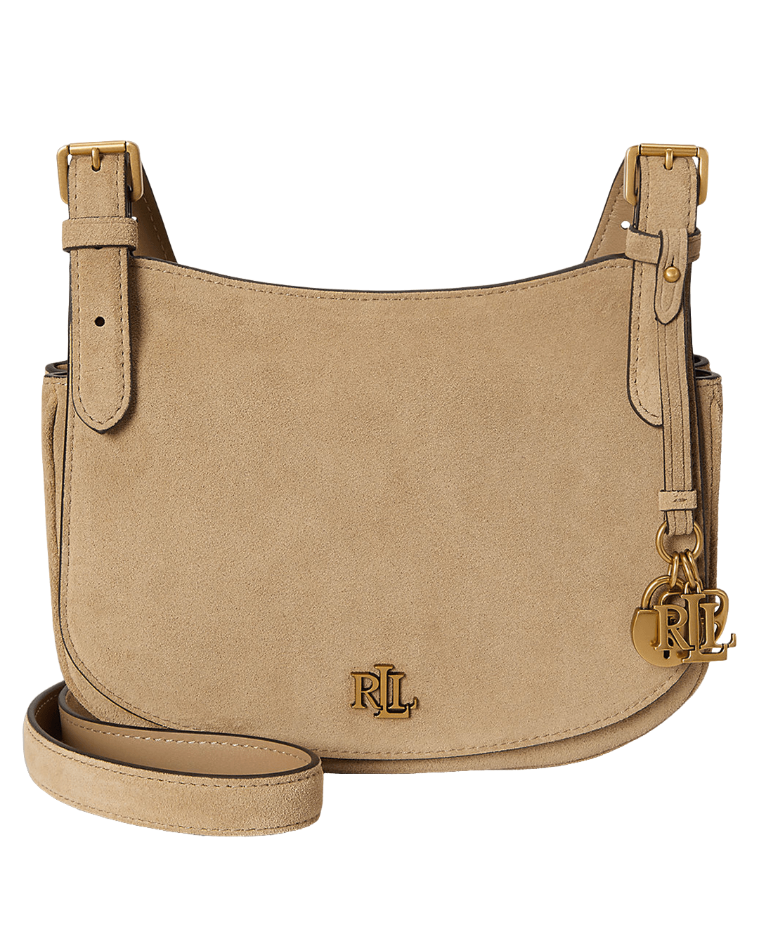 Lauren Bags ONE Lauren Brown Lauren Suede Medium Marcy Crossbody Bag Brown