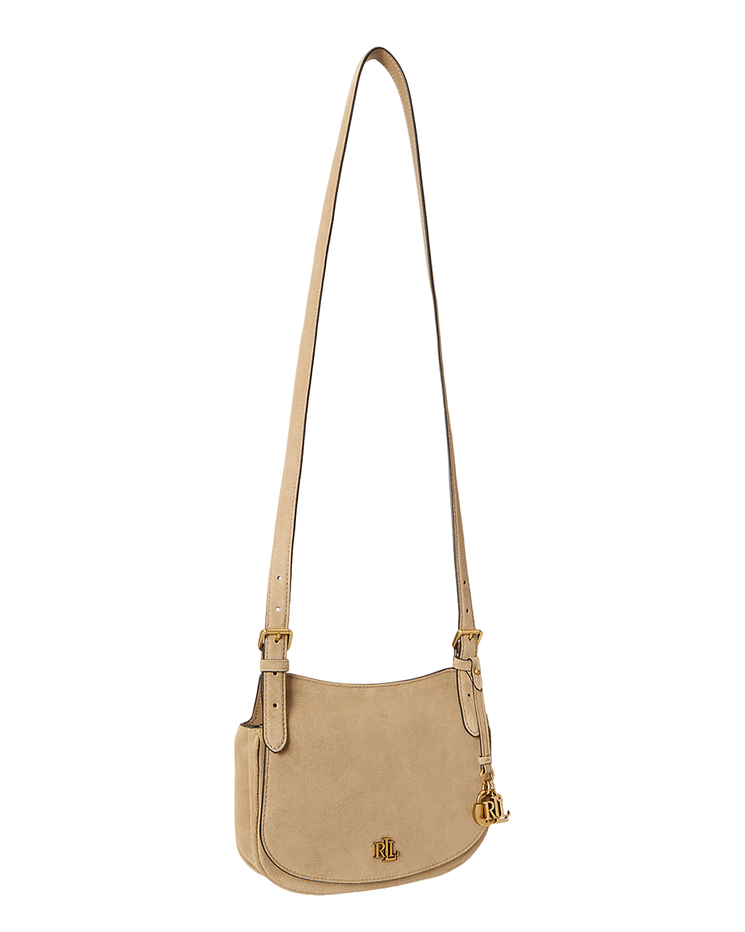 Lauren Bags ONE Lauren Brown Lauren Suede Medium Marcy Crossbody Bag Brown