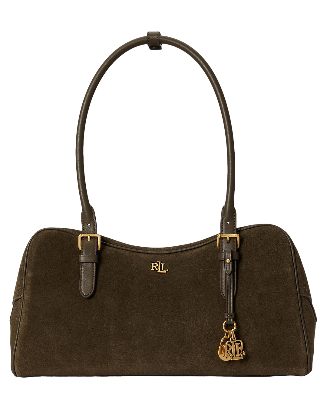 Lauren Bags ONE Lauren Green Lauren Suede Large Marcy Zip Satchel Green