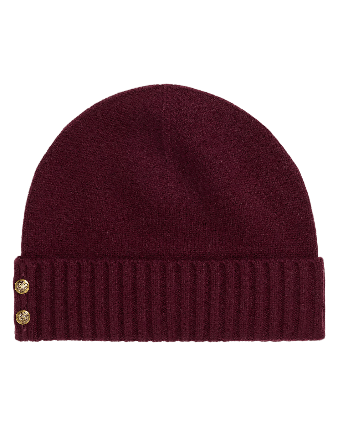 Lauren Beanies ONE Lauren Red Lauren Button-Trim Knit Beanie Red