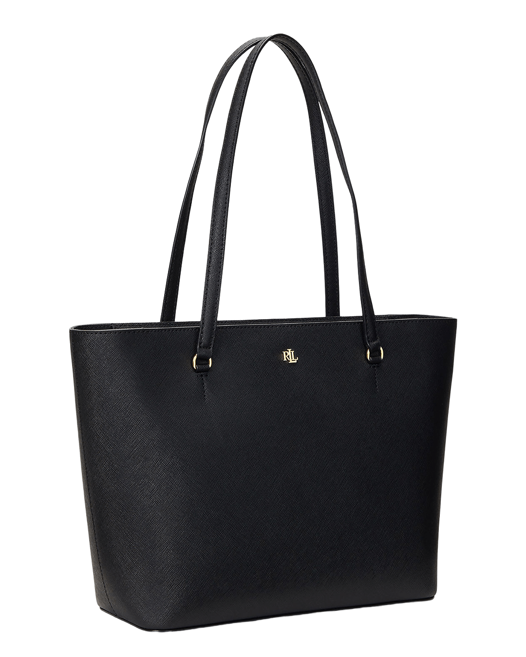Lauren By Ralph Lauren Bags ONE Lauren Black Lauren Crosshatch Leather Medium Karly Tote Black