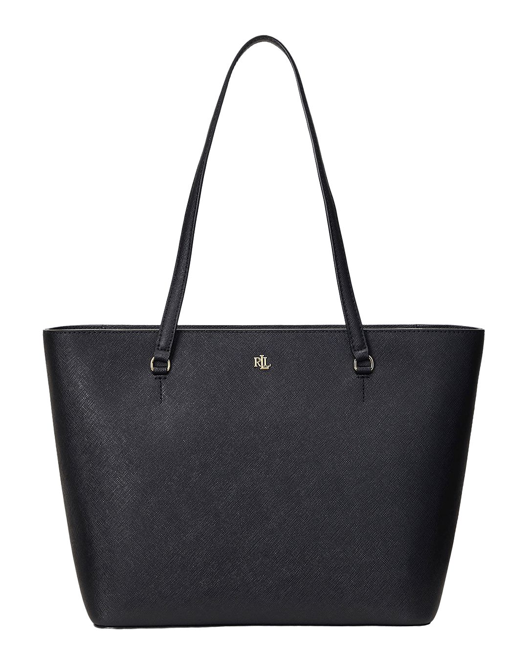 Lauren By Ralph Lauren Bags ONE Lauren Black Lauren Crosshatch Leather Medium Karly Tote Black