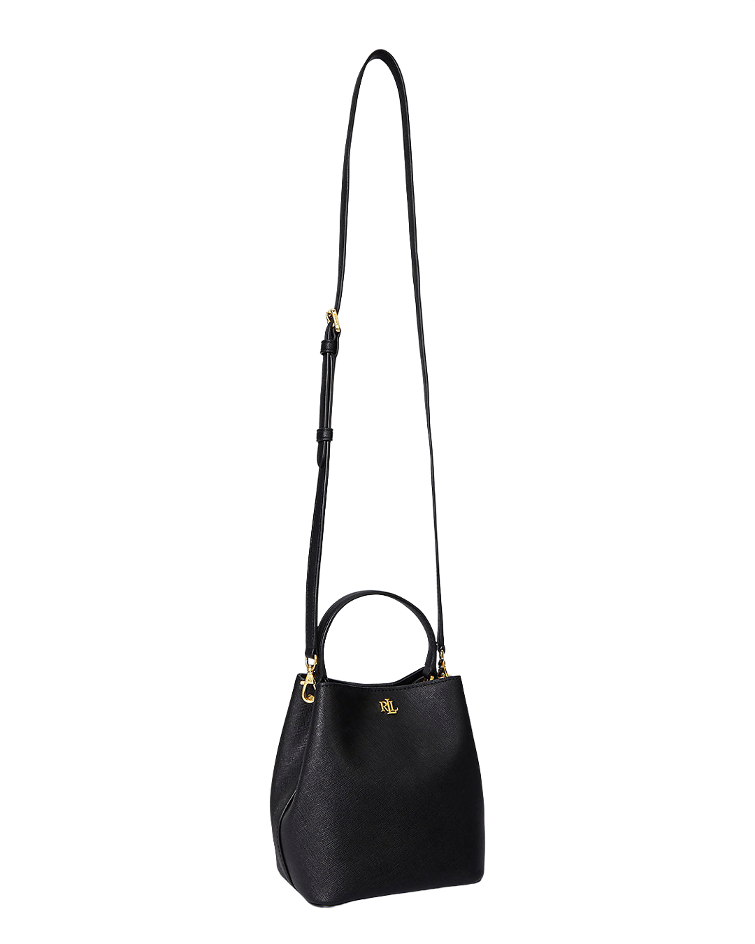 Lauren By Ralph Lauren Bags ONE Lauren Black Lauren Crosshatch Small Reese Bucket Bag Black