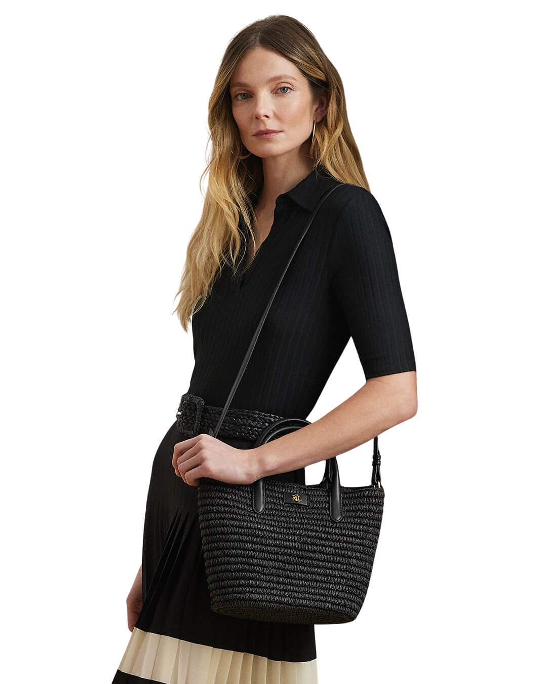 Lauren by Ralph Lauren Black Medium Brie 22 Tote - Bortex