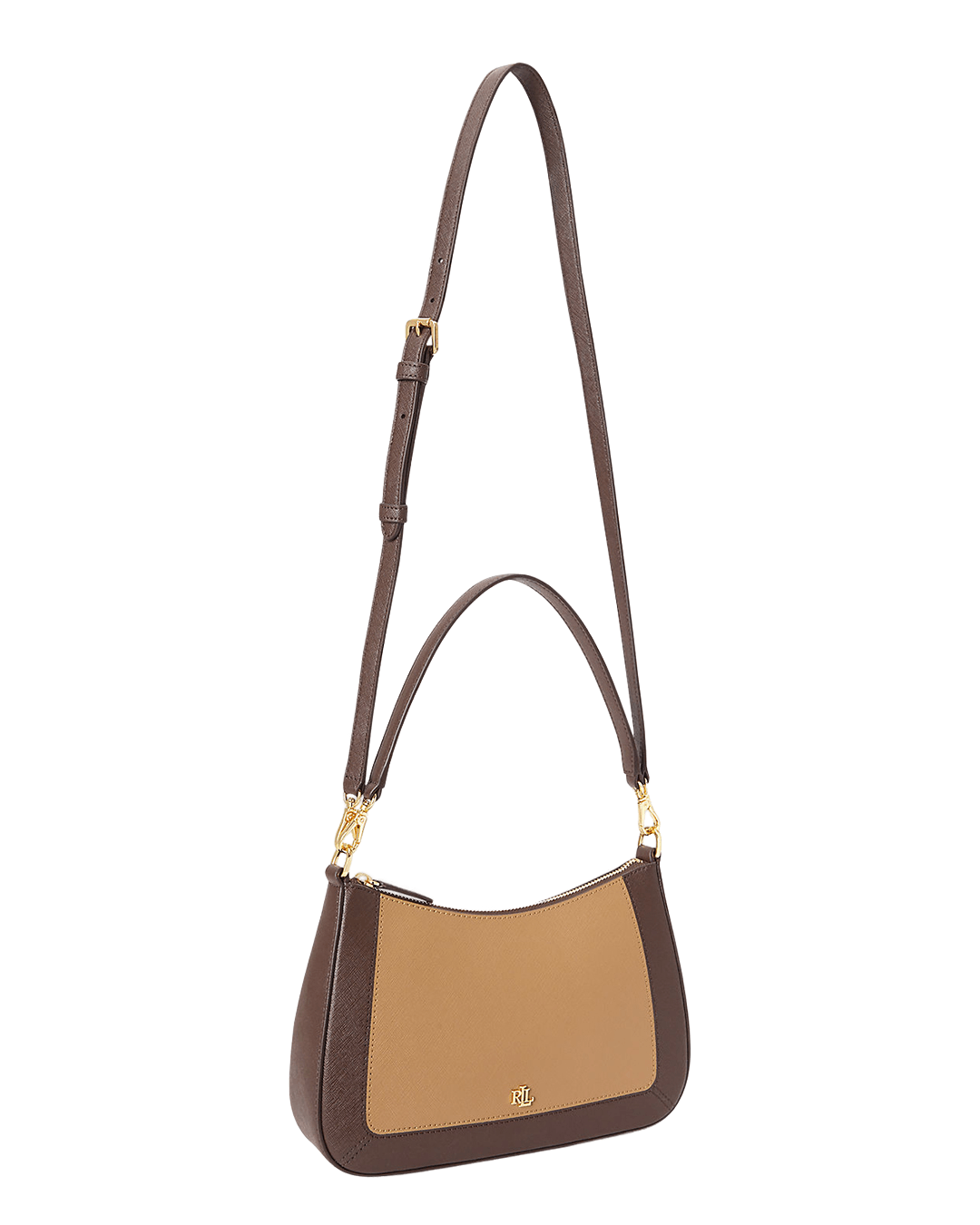 Lauren By Ralph Lauren Bags ONE Lauren by Ralph Lauren Brown Striped Leather Medium Danni Bag