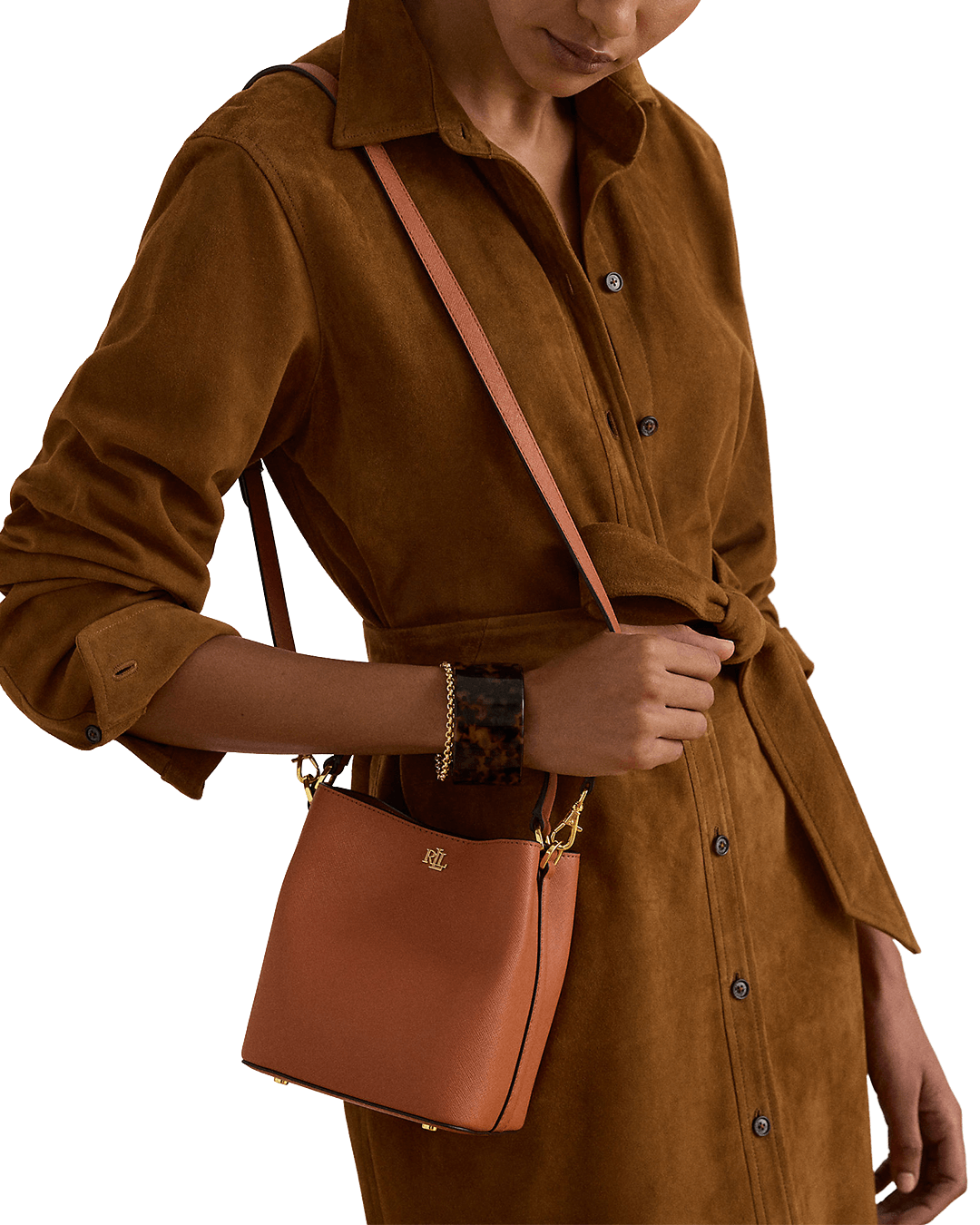 Lauren By Ralph Lauren Bags ONE Lauren by Ralph Lauren Red Crosshatch Small Reese Bucket Bag
