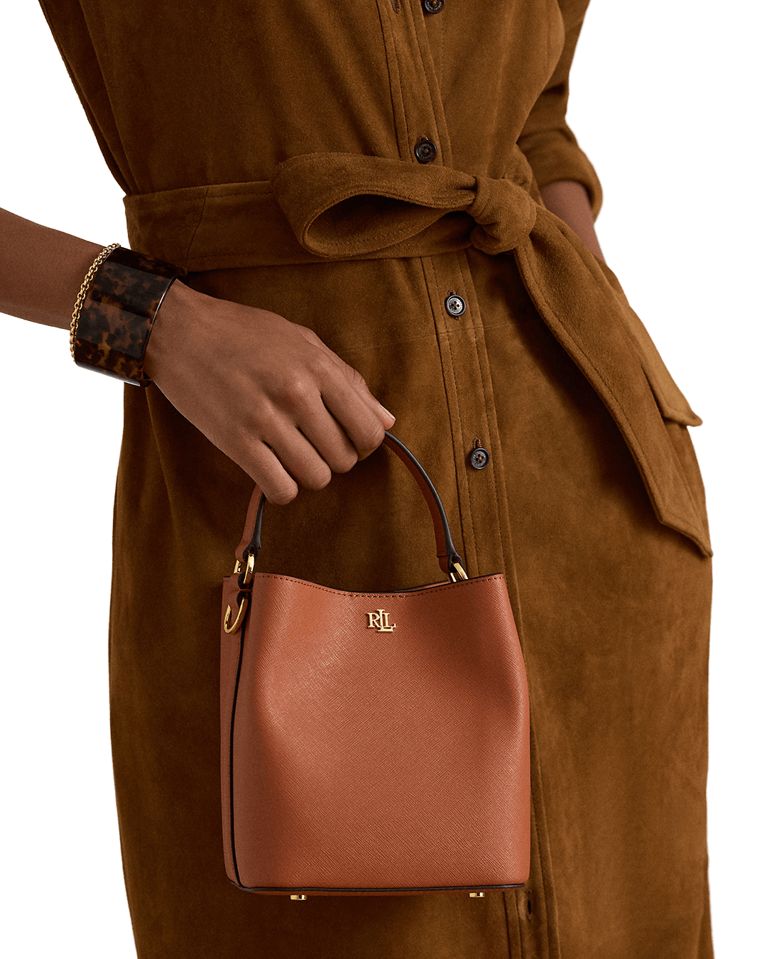 Lauren By Ralph Lauren Bags ONE Lauren by Ralph Lauren Red Crosshatch Small Reese Bucket Bag