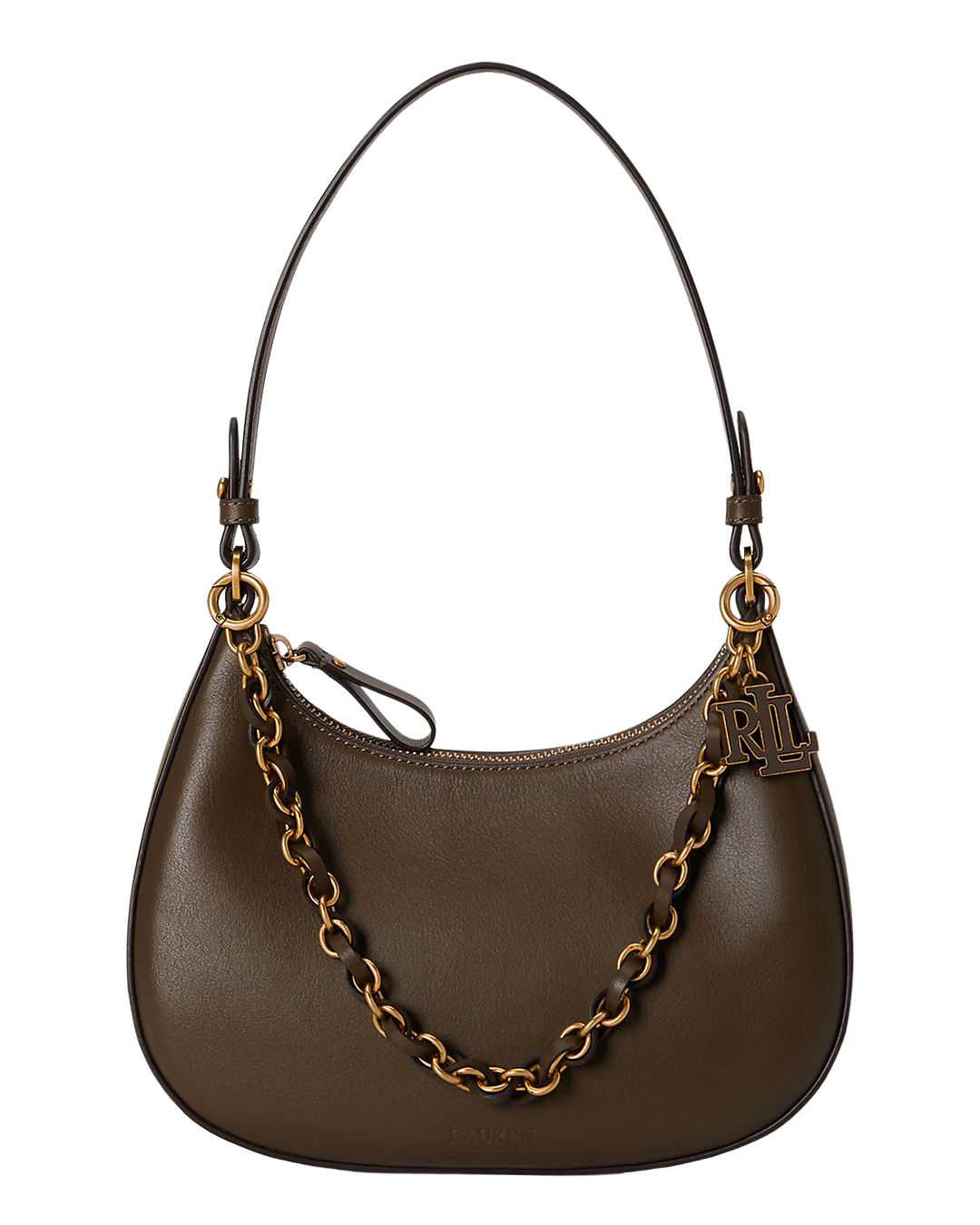 Lauren By Ralph Lauren Bags ONE Lauren Green Lauren Leather Medium Marcy Zip Shoulder Bag Green
