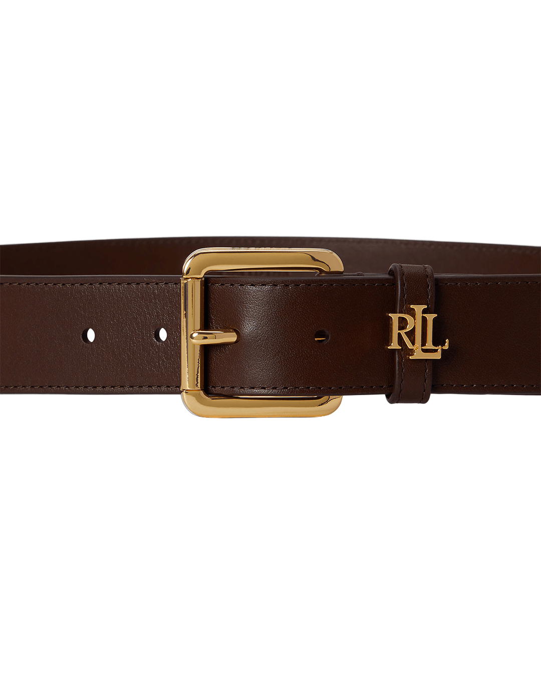 Lauren By Ralph Lauren Belts Lauren Brown Lauren Logo-Keeper Leather Belt Brown