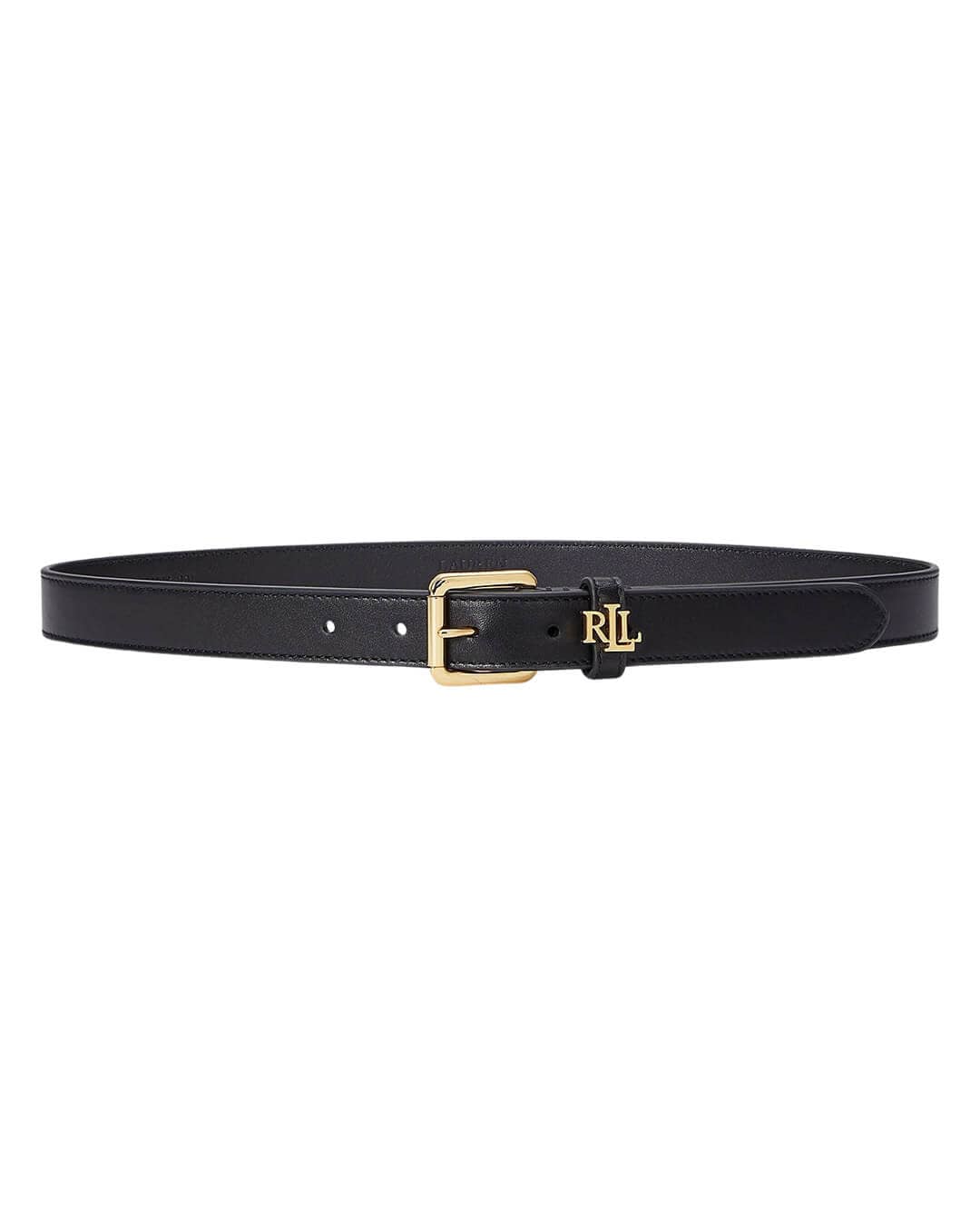 Lauren by Ralph Lauren Belts Lauren by Ralph Lauren LOGO-KEEPER LEATHER SKINNY BELT BLACK