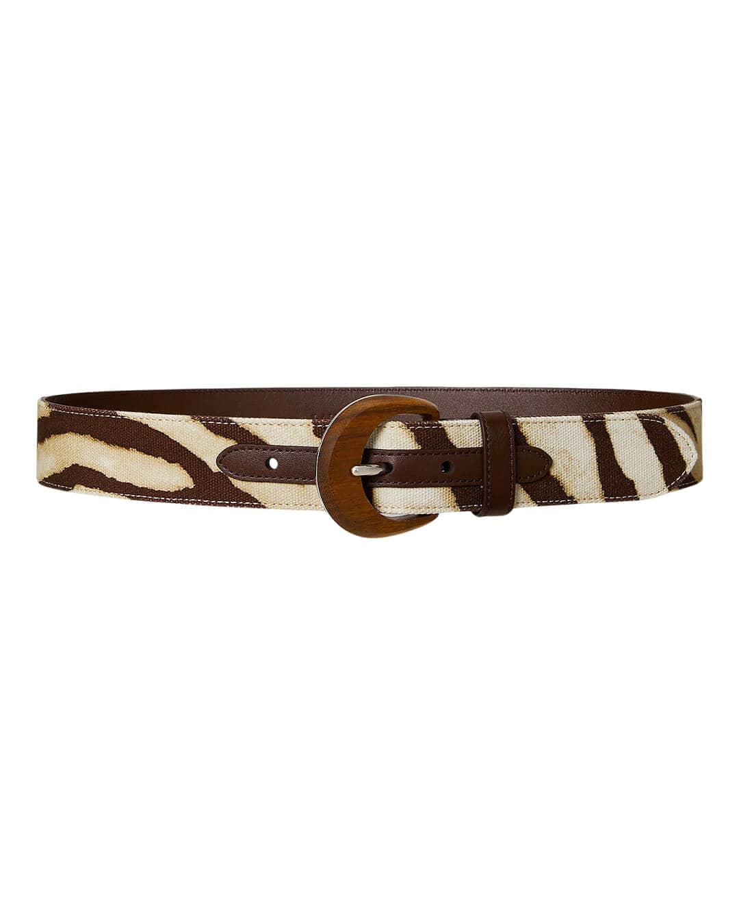 Lauren By Ralph Lauren Belts ZEBRA-PRINT WOOD-BUCKLE WIDE BELT BROWN