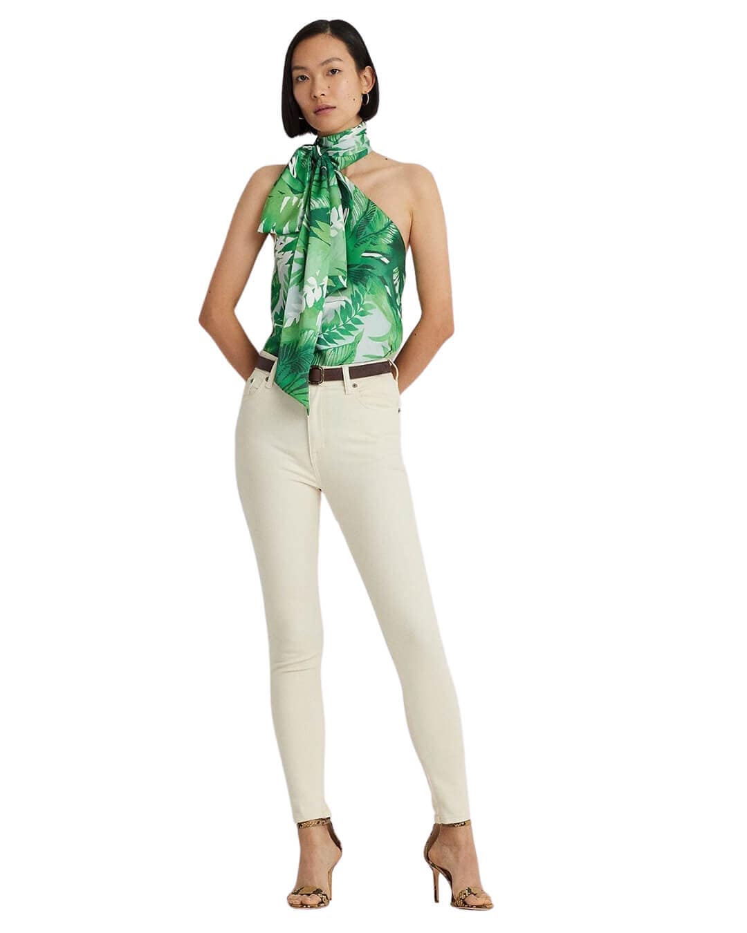 Lauren By Ralph Lauren Blouses KOMETTE SLEEVELESS BLOUSE Green SS24 200925235001