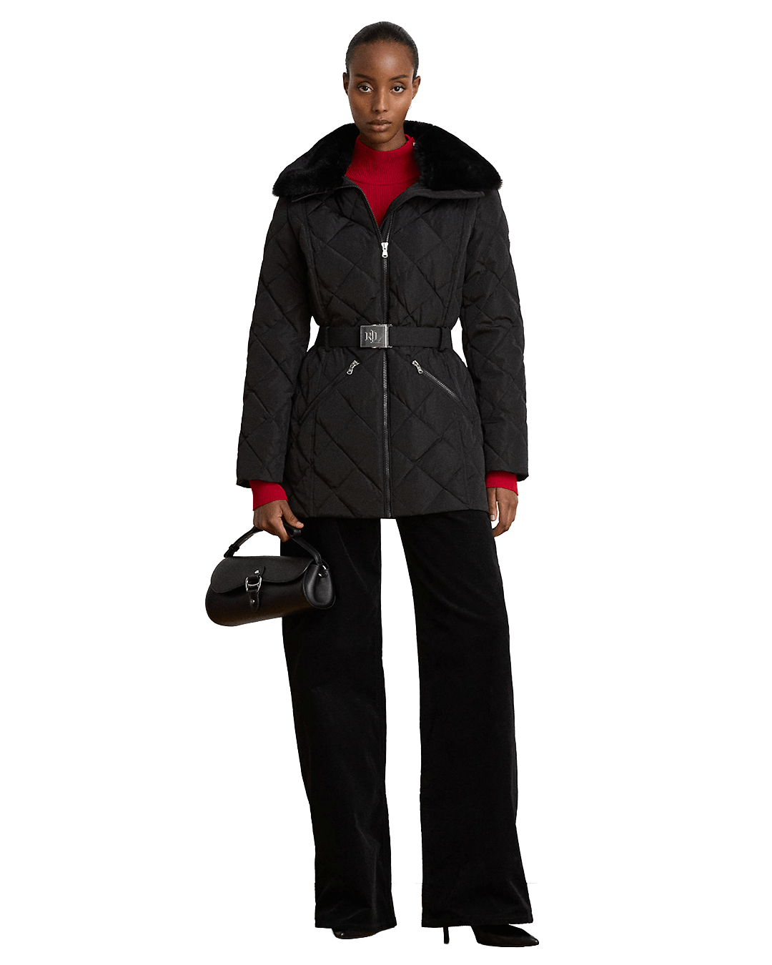 Lauren By Ralph Lauren Coats Lauren by Ralph Lauren Black Belted Down Insulated Coat